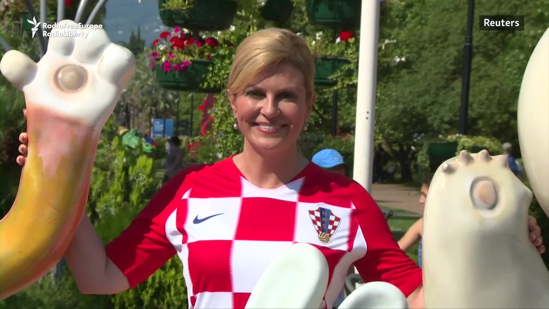 Croatia's real World Cup star? The president in the stands, Croatia